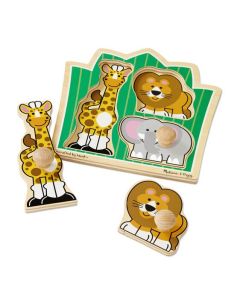 Melissa & Doug – Jungle Friends Knob Puzzle 3 Piece