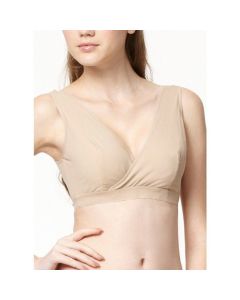 Mamaway Antibacterial Crossover Sleeping & Nursing Bra Nude - Size M