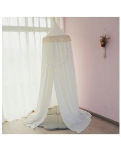 All 4 Kids Tulip Nursery Canopy with Tassel - White