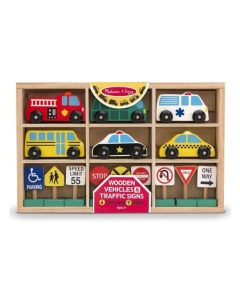 Melissa & Doug Wooden Traffic Signs and Vehicles