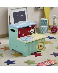 ALL 4 KIDS Joseph Boys Hand Painted Blue Animal Step Stool