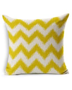 All 4 Kids 45cm Square Throw Pillow Cushion Cover - Yellow Wave