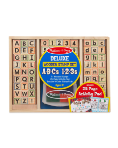 Melissa & Doug Deluxe Wooden ABC-123 Stamp Set