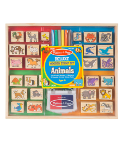 Melissa & Doug Deluxe Wooden Stamp Set - Animals