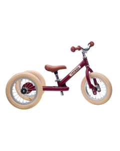 Trybike 2 in 1 Steel Balance Bike and Trike - Vintage Red