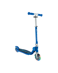 Globber FLOW FOLDABLE JUNIOR with lights - Navy Blue/ Sky Blue