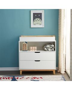 JOY BABY Aurora 2 Drawers Chest of Draw with Change Table - White