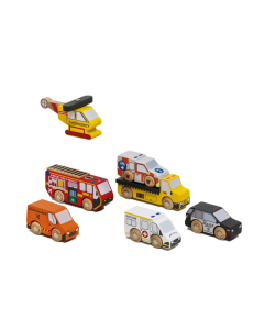 Le Toy Van Emergency Helicopter & Rescue Cars - 7 Piece