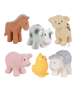 Tikiri Set of 6 Tikiri Farm Rubber Rattle & Bath Toys