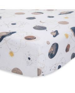 Little Unicorn Muslin Fitted Cot Sheet - Planetary