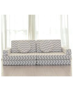 All 4 Kids Roman 10 PCS Play Couch with Farbic Cover - Chevron