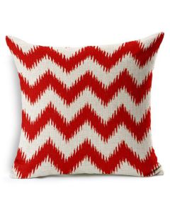 All 4 Kids 45cm Square Throw Pillow Cushion Cover - Red Wave