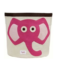 3 Sprouts Storage Bin - Pink Elephant