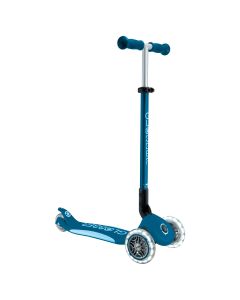 Globber PRIMO FOLD PLUS LIGHTS Scooter V2 - Petrol Blue / Light Blue