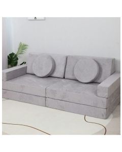 All 4 Kids Ethan 10 PCS Modular Play Couch - Grey