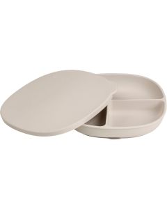 B.Box Silicone Suction Plate with Lid - Latte