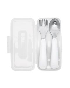 Oxo Tot On The Go Fork And Spoon Set - Grey