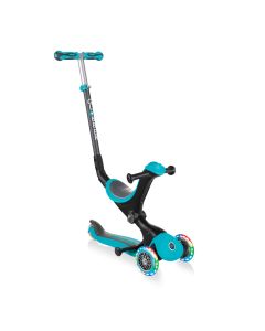 Globber GO UP Deluxe Convertible Scooter w Light up Wheels - Teal