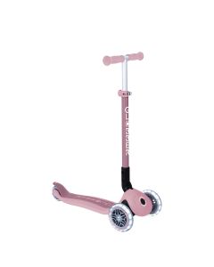 Globber ECOLOGIC PRIMO Foldable Scooter with Lights - Berry
