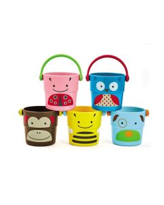Skip Hop Explore & More Zoo Stack & Pour Buckets Bath Toy