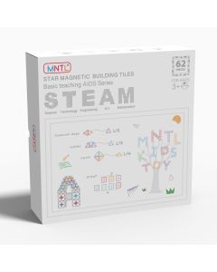 MNTL Pastel Basic Teaching Aids Magnetic Tile Set 62 Pcs