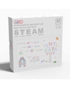 MNTL Classic Basic Teaching Aids Magnetic Tile Set 62 Pcs