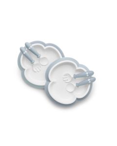 Babybjorn Baby Plate - Spoon and Fork - Powder Blue 2-pack