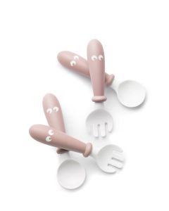 Babybjorn Baby Spoon and Fork - Powder Pink 4-pack