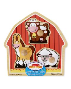Melissa & Doug – Barn Animals Jumbo Knob Puzzle 3 Piece