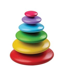 Bigjigs Wooden Stacking Rainblow Pebbles