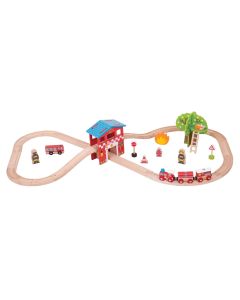 Bigjigs Rail Fire Station Train Set
