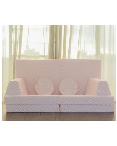 All 4 Kids Roman 10 PCS Play Couch with Farbic Cover - Pink Chevron