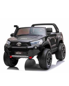 ALL 4 KIDS Licensed Double Seat Toyota Black Hilux Rugged Kids Ride On Car with RC