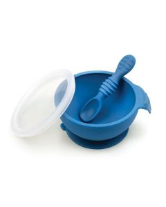 Bumkins Silicone First Feeding Set - Silicone Dark Blue