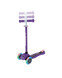 Globber Primo V2 scooter with Lights and Griptape - Purple/ Pastel Pink