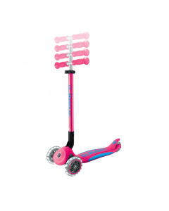 Globber PRIMO FOLD PLUS LIGHTS Scooter V2 - Fuchsia Pink / Sky Blue