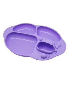 Marcus & Marcus Yummy Dips Suction Divided Plate - Willo Lilac