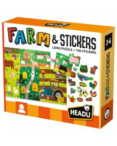 Headu Puzzle + Stickers The Farm