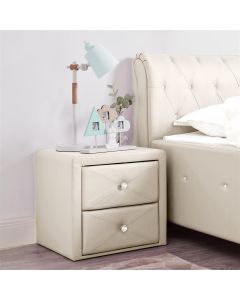 All 4 Kids Madelyn White Leather Upholstered Bedside Table