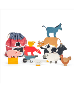 Tender Leaf Toys Stacking Farmyard Animals with Bag