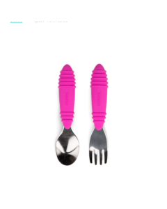 Bumkins Spoon and Fork - Fuchsia