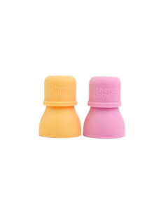 Cherub Baby Silicone Food Pouch Soft Spouts 2PK - Peach/Blush