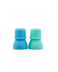 Cherub Baby Silicone Food Pouch Soft Spouts 2PK - Aqua/ Mint