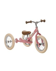 Trybike 2 in 1 Steel Balance Bike and Trike - Vintage Pink