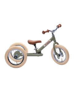 Trybike 2 in 1 Steel Balance Bike and Trike - Vintage Green