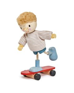 Tender Leaf Toys Miniature Edward with Flexible Limbs & His Skateboard