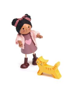 Tender Leaf Toys Miniature Doll Ayana with Flexible Limbs & Her Cat