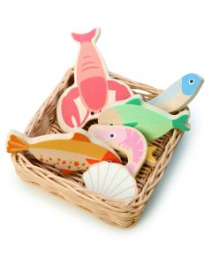 Tender Leaf Toys Pretend Seafood Basket