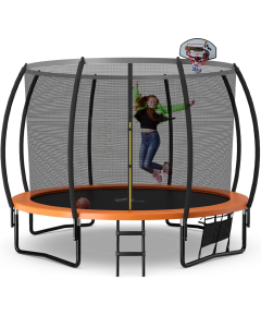 ALL 4 KIDS 8 FT Jump Zone Spring Trampoline with Basketball Board