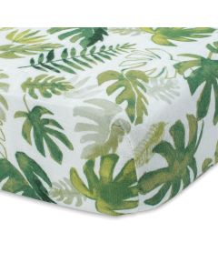 Little Unicorn Muslin Fitted Cot Sheet - Tropical Leaf